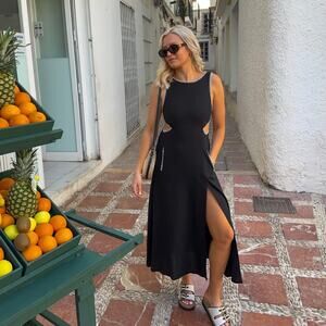 Azura Rose marbella midi dress black Size Large